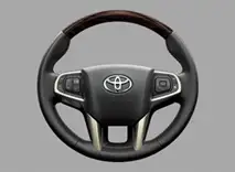 Leather wrap steering wheel with wood finish