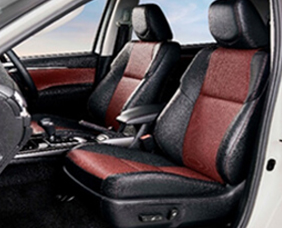 Sporty Black and Maroon Leather Seats Interiors with Red Stitch Accents