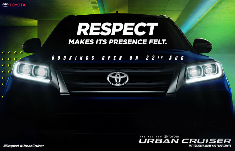 Toyota Kirloskar Motor opens bookings for the all-new Toyota Urban Cruiser beginning August 22nd 2020
