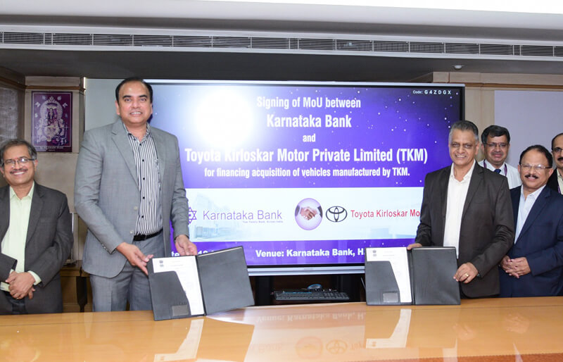 TKM ties up with Karnataka Bank to Introduce Attractive Finance Options for its customers in India