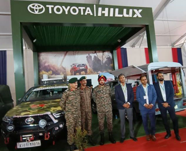  Toyota Kirloskar Motor Showcases Its Special-purpose Hilux at the East Tech (2023), organised under the
                aegis of the Eastern Command of the Indian Army