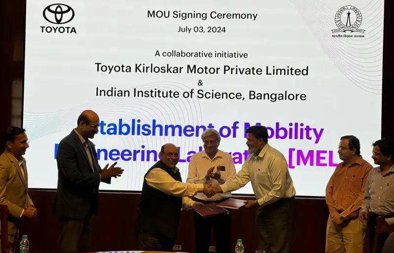 Toyota Kirloskar Motor (TKM) and Indian Institute of Science (IISc) join hands to establish Mobility Engineering Lab