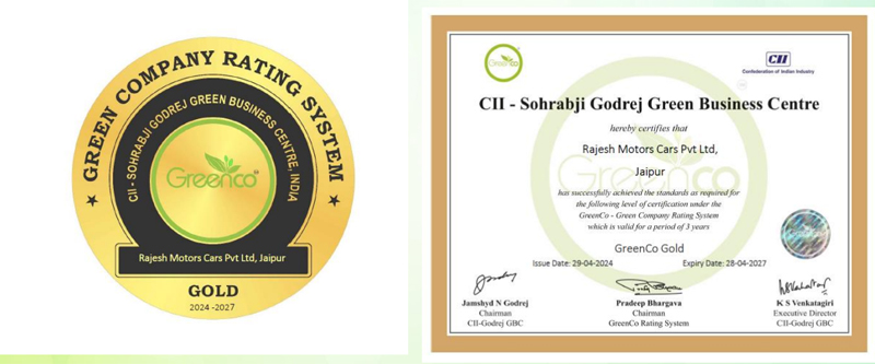 Toyota Kirloskar Motor Celebrates the Winning of CII GreenCo Gold Rating Award by its dealership, Rajesh Toyota, for their Best Sustainable Eco Practices