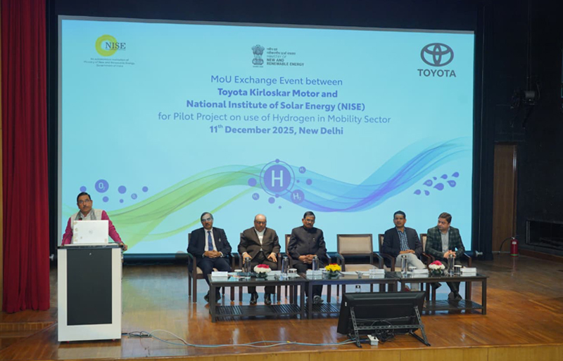 Toyota Kirloskar Motor Exchanged the Memorandum of Understanding with the National Institute of Solar Energy in the august presence of Shri Pralhad Joshi, Hon’ble Union Minister of New and Renewable Energy and Consumer Affairs, Food & Public Distribution, Government of India