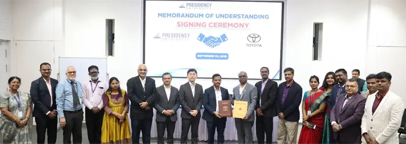 Toyota Kirloskar Motor Signs MoU with Presidency University, Bengaluru to Launch M. Tech Program in Automotive Information Technology 